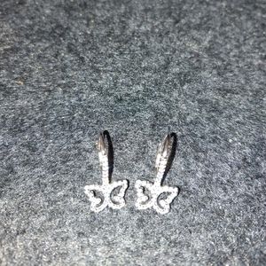 Sterling Silver Butterfly Drop Earrings NWOT